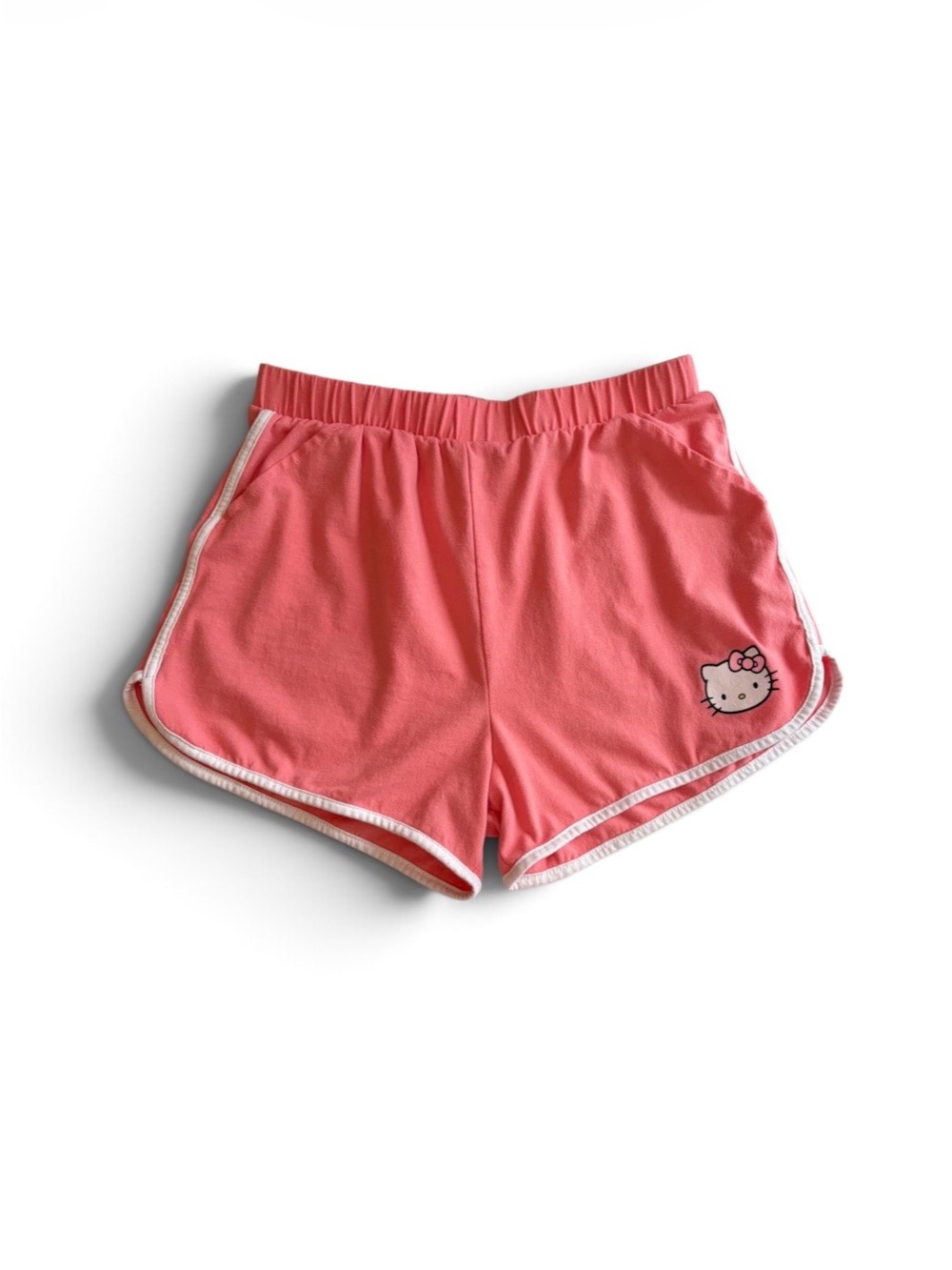 Sanrio Hello Kitty Coral Shorts Girls Size 12 White Trim